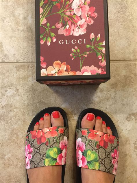 the g slides gucci|gucci floral slides outfit.